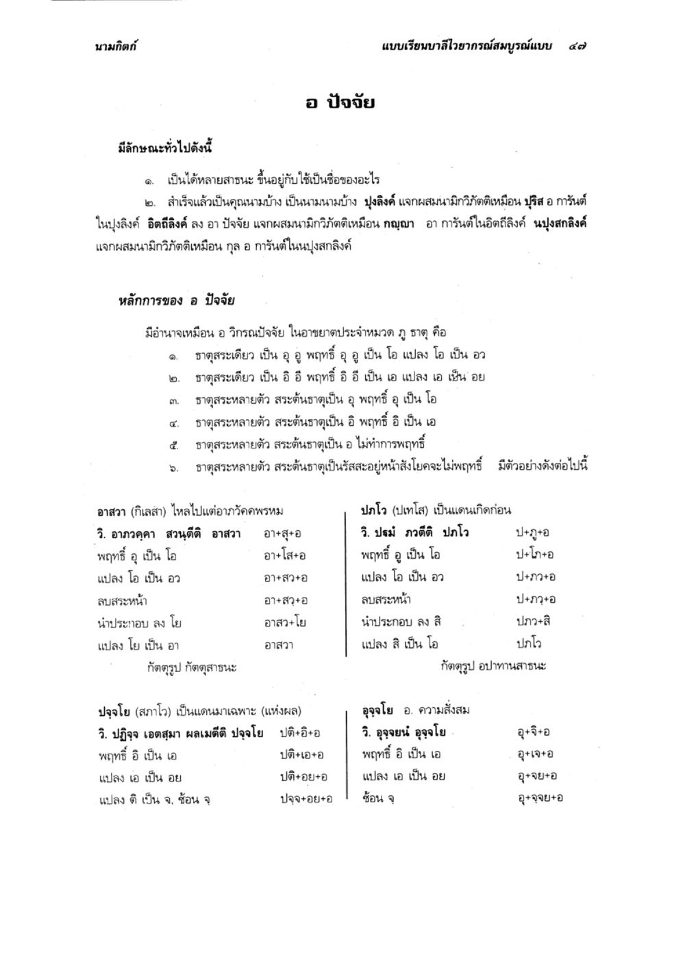 นามมิดด์ แบบเรียนสืออักษรสมบูรณ์แบบ ๔๗ แบบเรียนบาลีไวยากรณ์สมบูรณ์แบบ เล่ม 5 หน้า 47