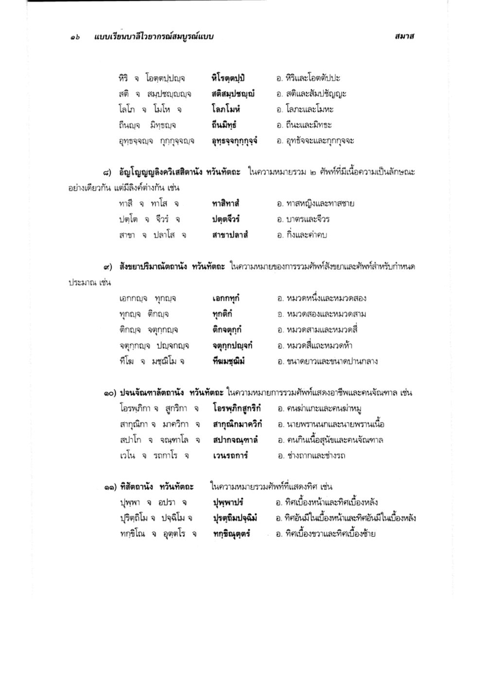 หัวนัตตะและความหมายของคำศัพท์ แบบเรียนบาลีไวยากรณ์สมบูรณ์แบบ เล่ม 6 หน้า 16