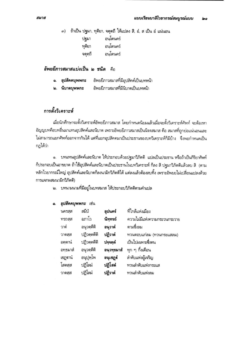 สมาส แบบเรียนบาลีอยากสมุรณ์แบบ ๒๐ แบบเรียนบาลีไวยากรณ์สมบูรณ์แบบ เล่ม 6 หน้า 21