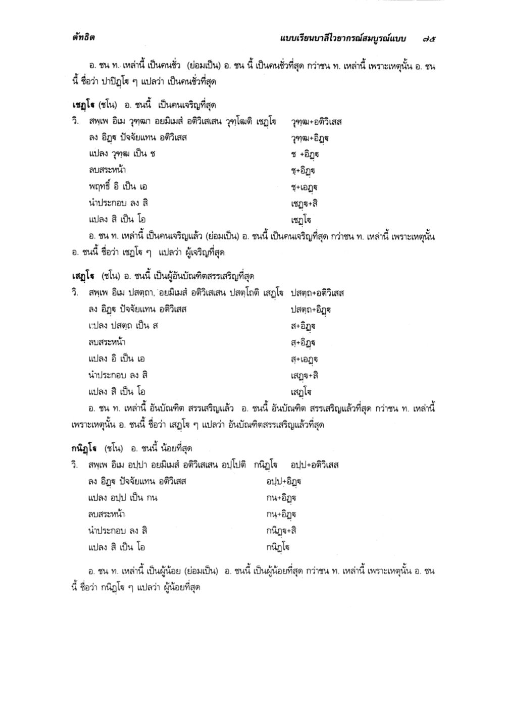บาลีอวาจาสมบูรณ์แบบ ๘๔ แบบเรียนบาลีไวยากรณ์สมบูรณ์แบบ เล่ม 6 หน้า 75