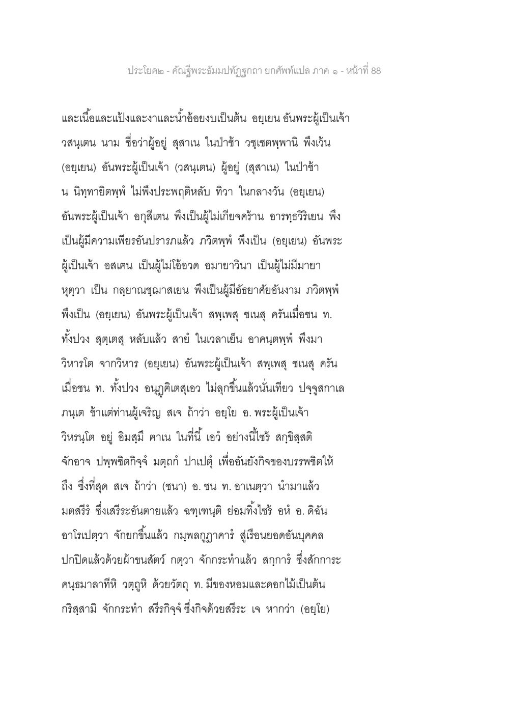 คำฐานพระมงคลบัฏฐ์ถวาย คัณฐีพระธัมมปทัฏฐกถา ยกศัพท์แปล ภาค 1 หน้า 89