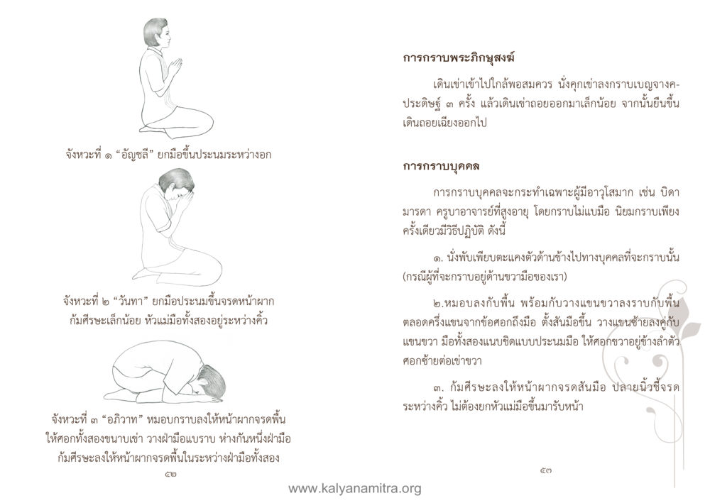 การกราบพระภิกษุสงฆ์และบุคคล คู่มืออุบาสิกาแก้ว หน้า 28