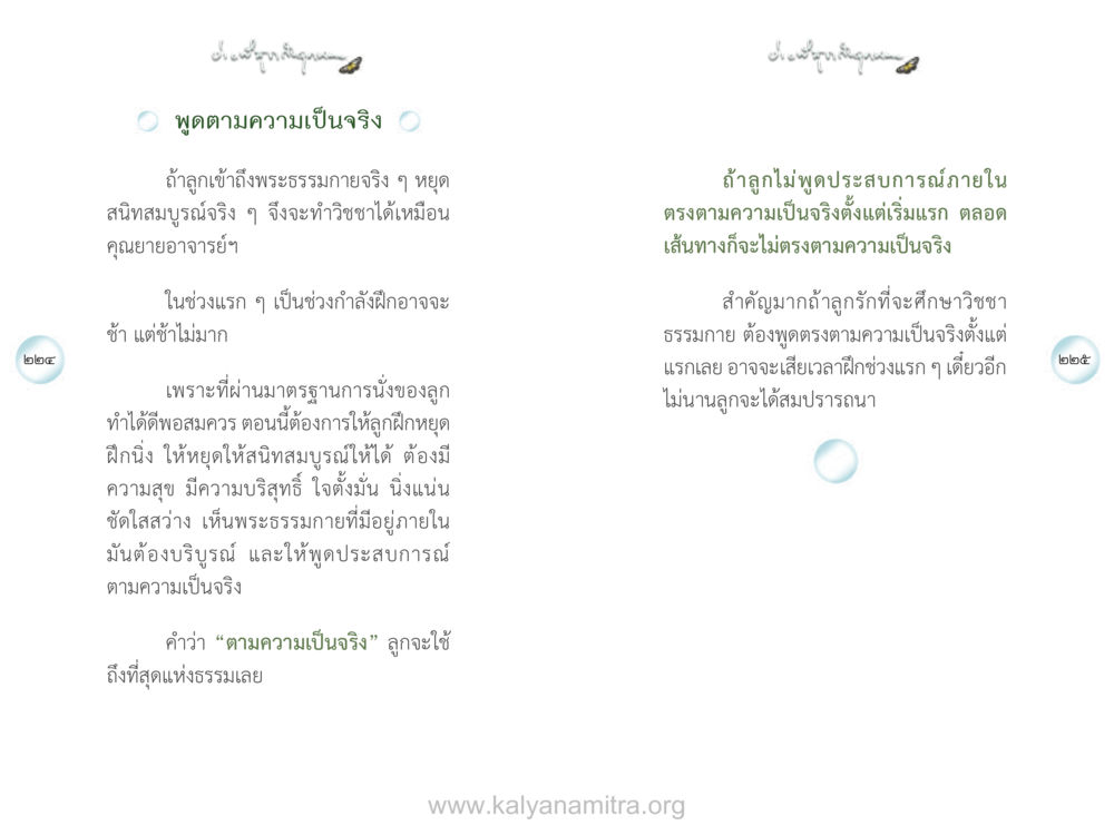 การพูดตามความเป็นจริงในธรรมะ ง่ายที่สุดถึงจุดหมาย เล่ม 1 หน้า 113