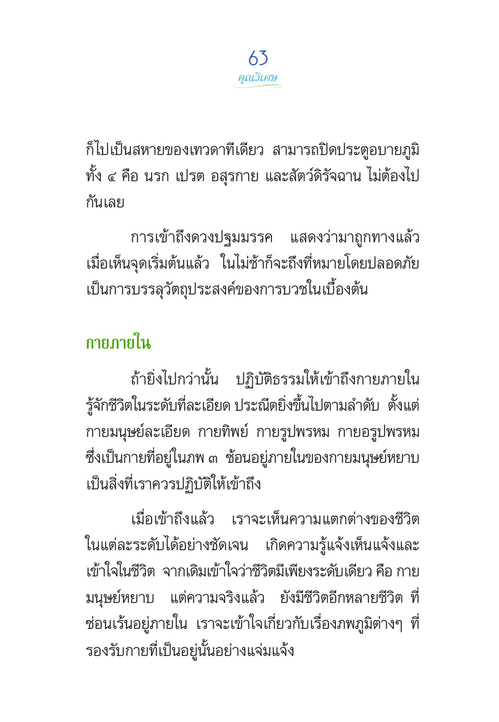 การเข้าถึงกายภายในและชีวิตหลายระดับ พรรษาวิสุทธิ์ หน้า 63