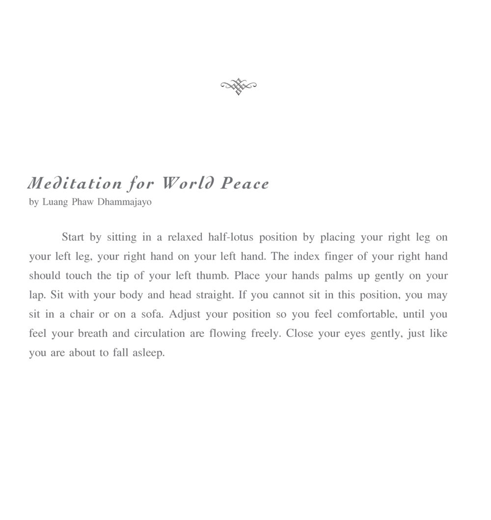 Meditation for World Peace The Sun of Peace หน้า 218