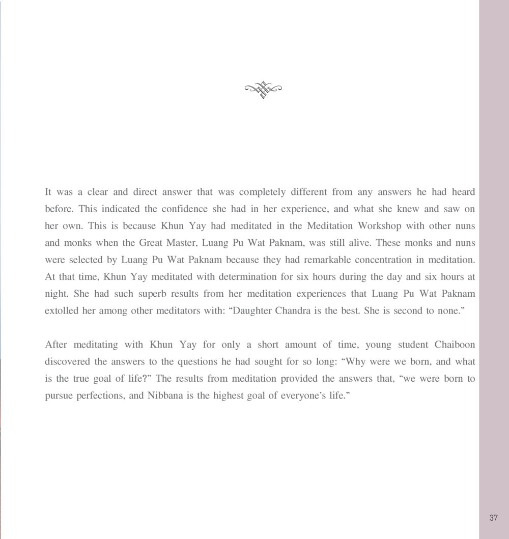 Khun Yay's Meditation Insights The Sun of Peace หน้า 37