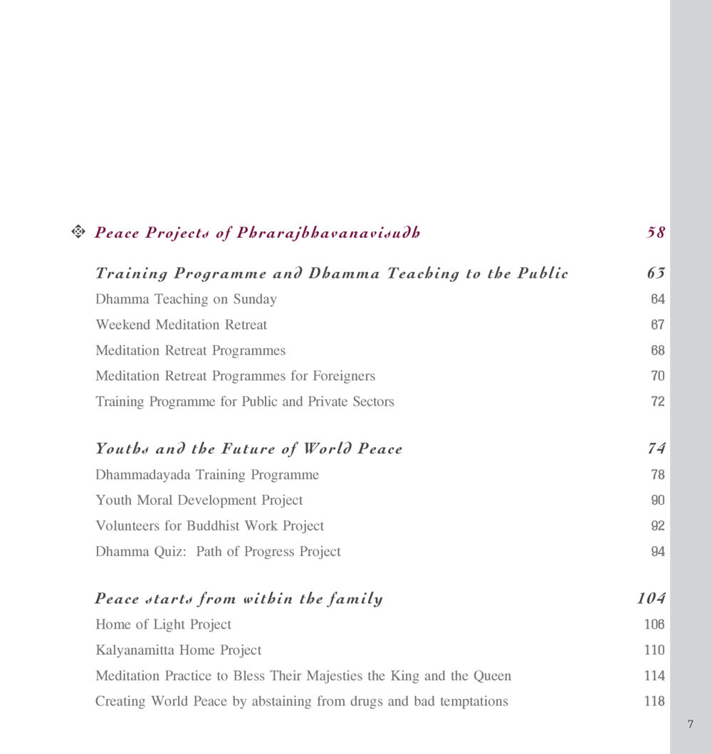 Peace Projects of Phrarajjhabvanavisudh The Sun of Peace หน้า 7