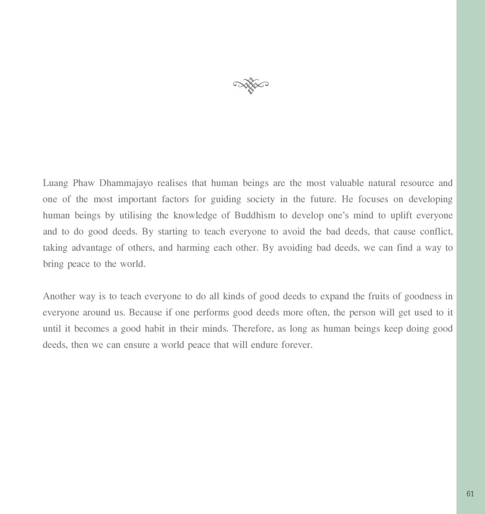 The Importance of Human Development in Buddhism The Sun of Peace หน้า 61