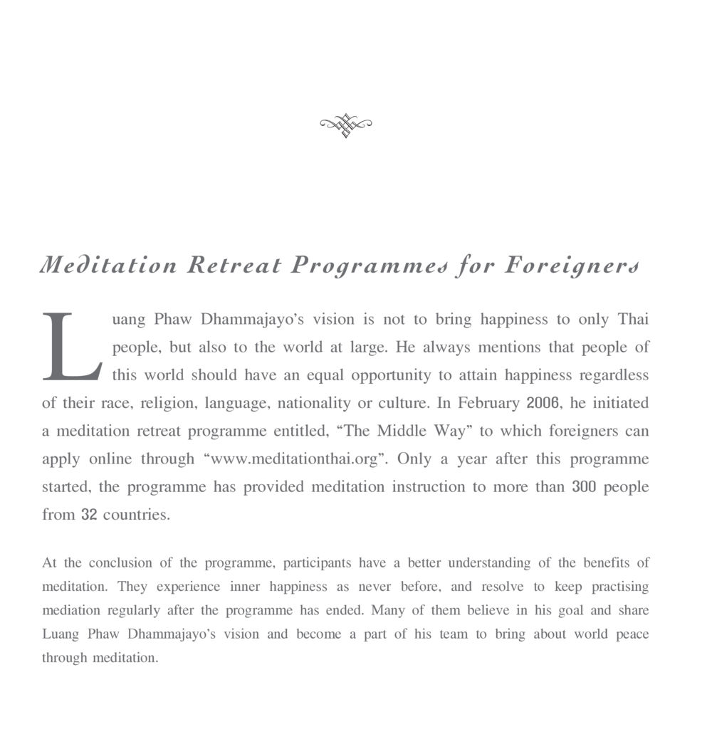 Meditation Retreat Programmes for Foreigners The Sun of Peace หน้า 70