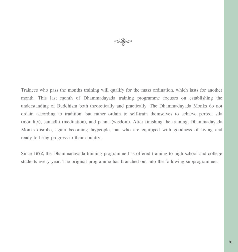 Dhammadayada Training Programme The Sun of Peace หน้า 81