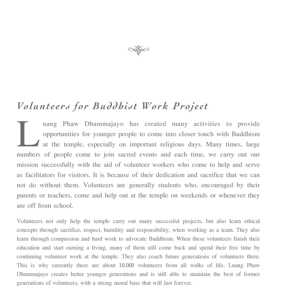 Volunteer Opportunities in Buddhist Activities The Sun of Peace หน้า 92