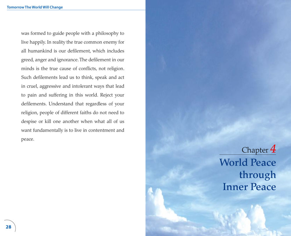 World Peace through Inner Peace Tomorrow The World Will Change หน้า 16