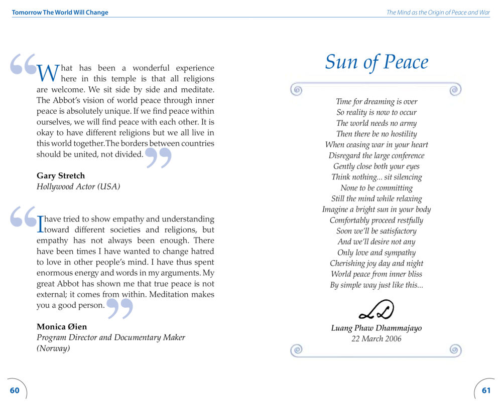 The Essence of Inner Peace and World Harmony Tomorrow The World Will Change หน้า 32