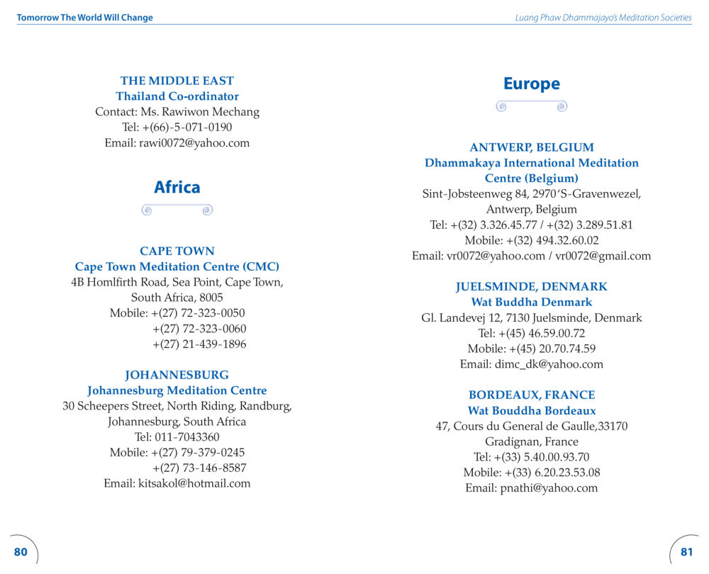 Meditation Centers Worldwide Tomorrow The World Will Change หน้า 42