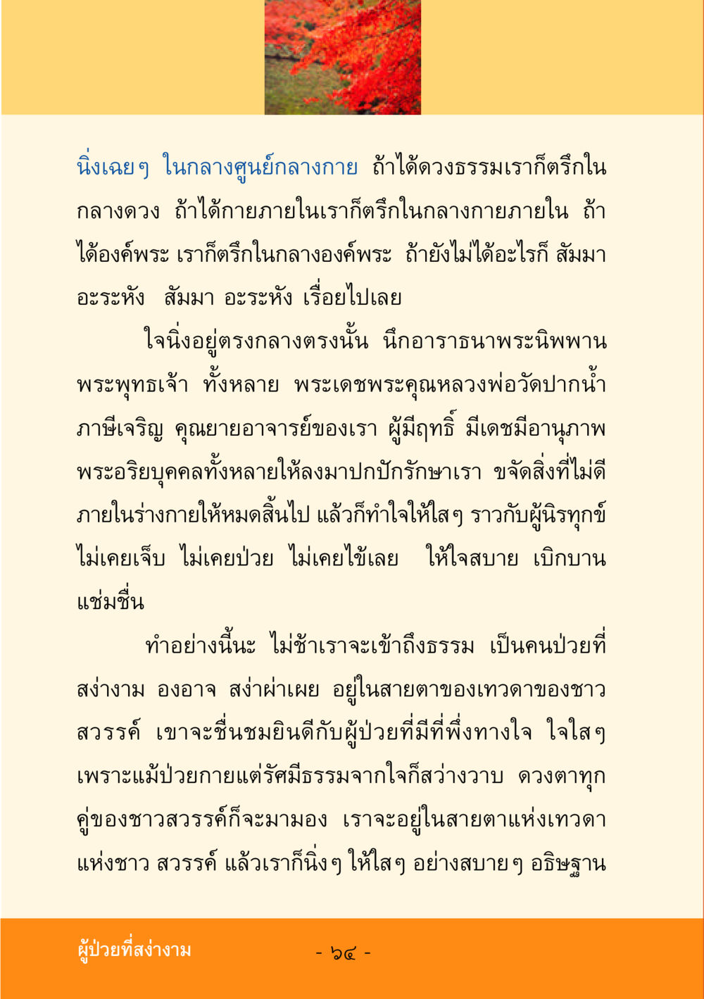 การทำใจให้สงบและเข้าถึงธรรม ชีวิตลิขิตได้ หน้า 65