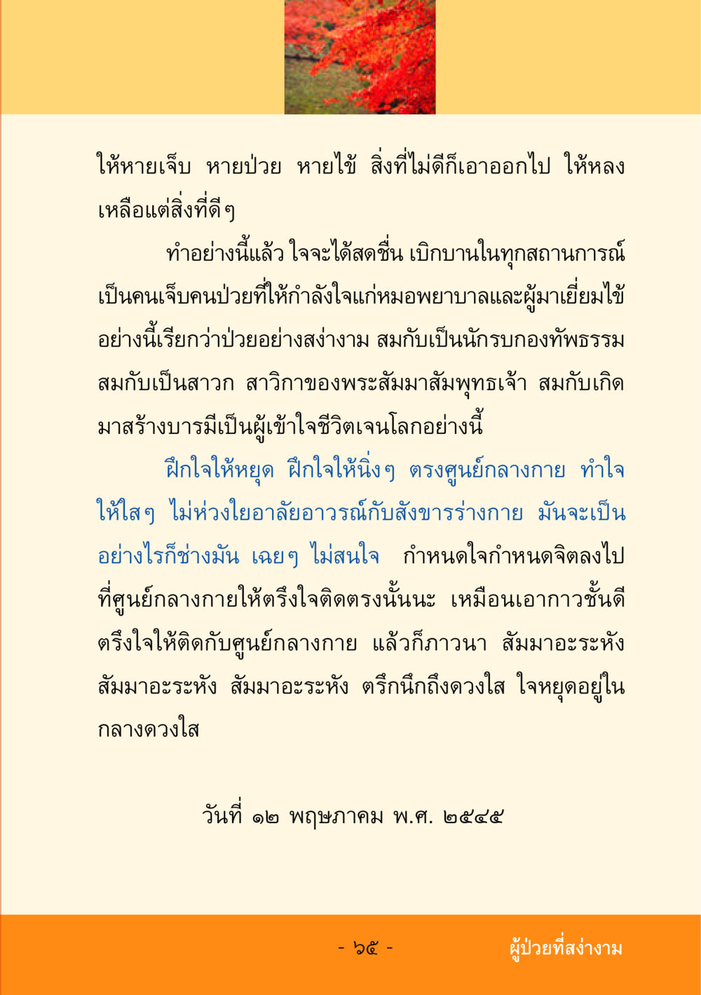 แนวทางการฟื้นฟูใจสำหรับผู้ป่วย ชีวิตลิขิตได้ หน้า 66