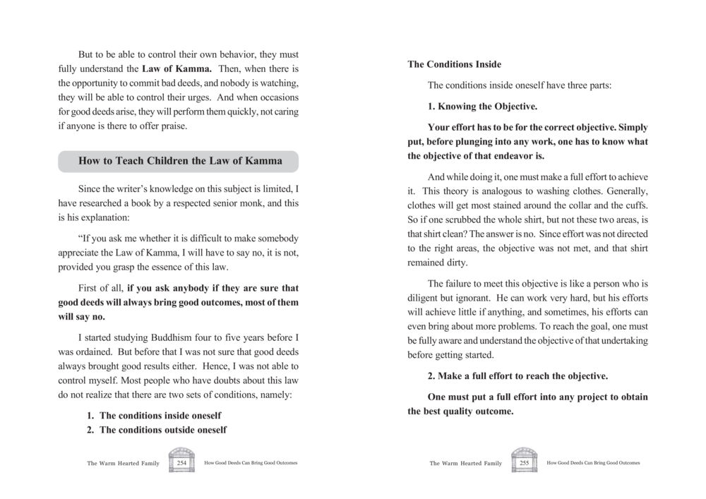 Understanding the Law of Kamma for Personal Behavior Control The Warm Hearted Family หน้า 128