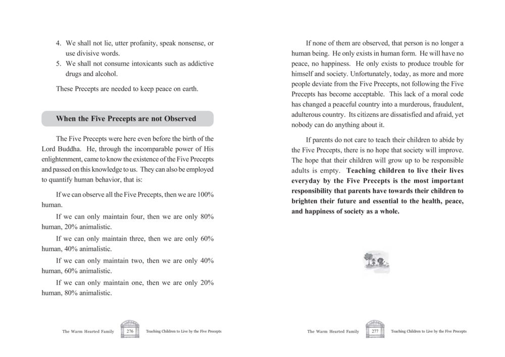 The Importance of the Five Precepts The Warm Hearted Family หน้า 139