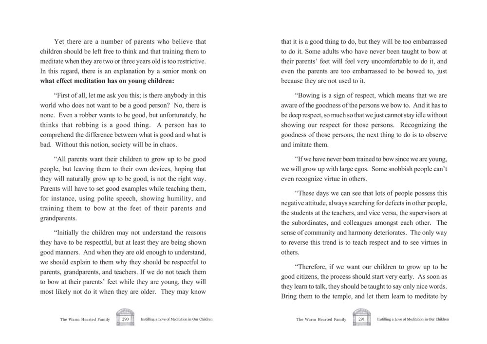 The Importance of Teaching Respect and Meditation to Children The Warm Hearted Family หน้า 146
