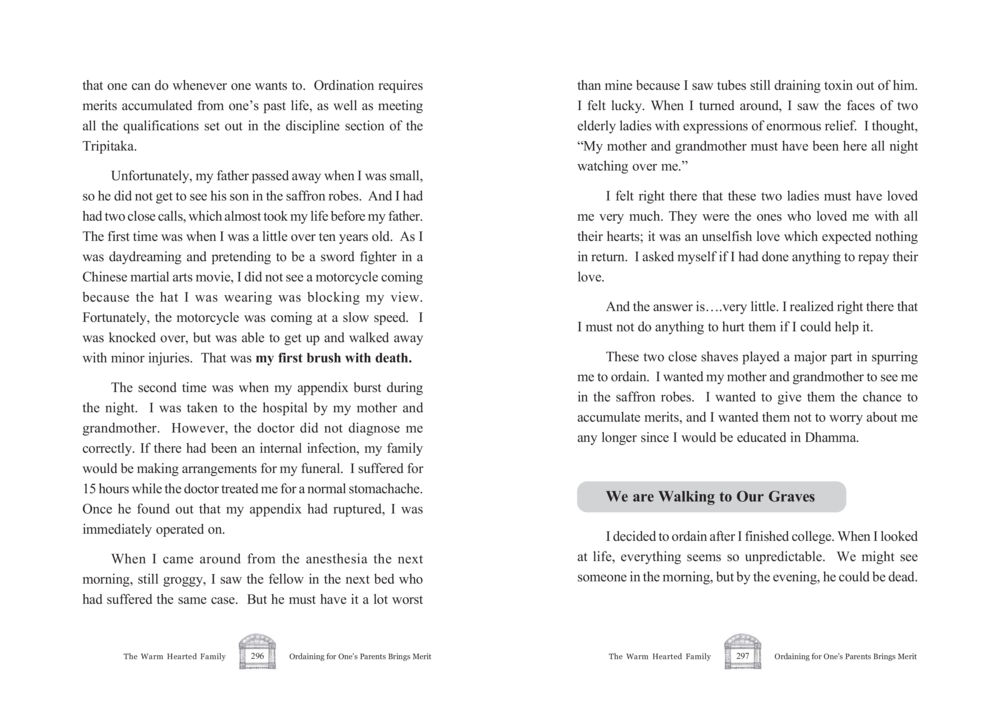 Reflections on Life and Ordination The Warm Hearted Family หน้า 149