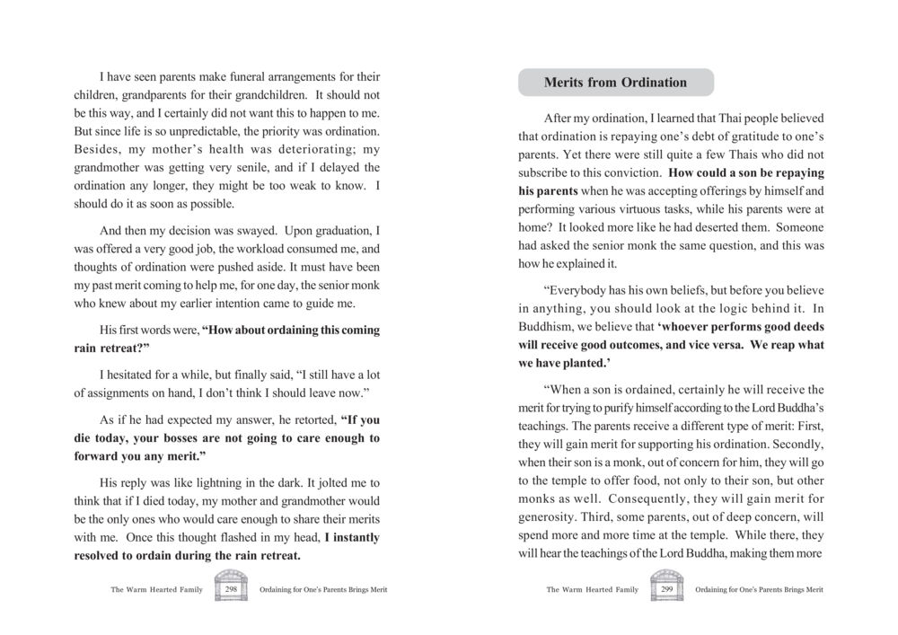 The Importance of Ordination Amidst Life's Uncertainties The Warm Hearted Family หน้า 150