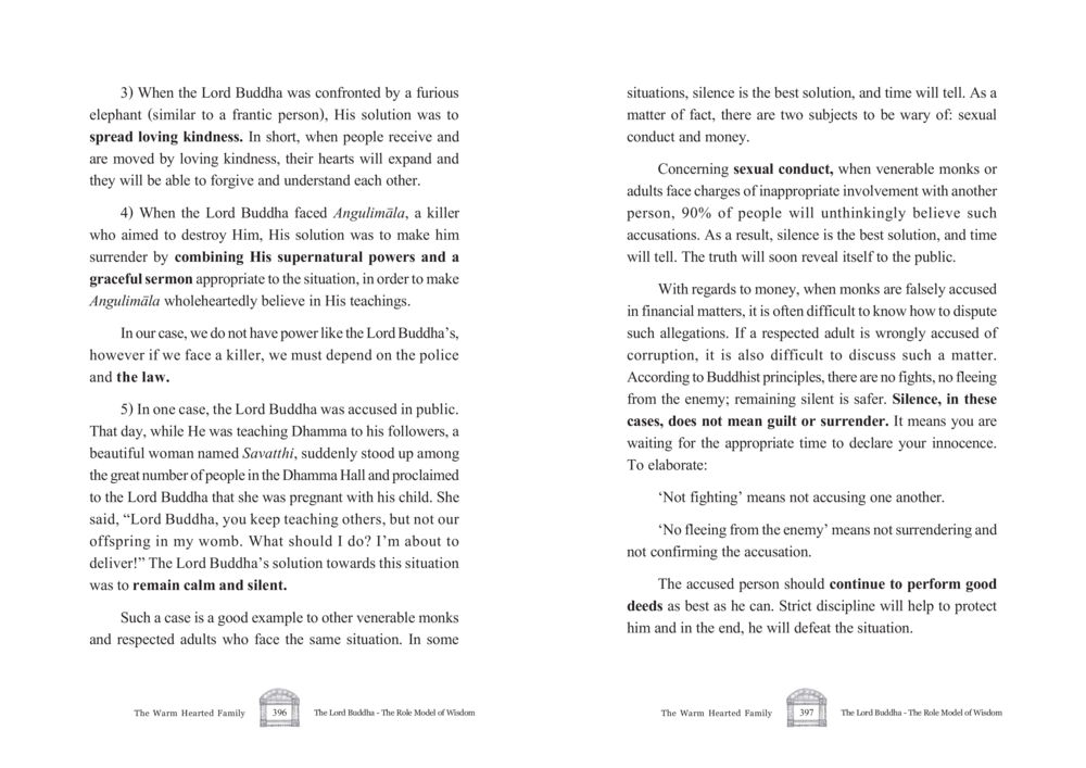 Lessons from the Lord Buddha on Conflict Resolution The Warm Hearted Family หน้า 199