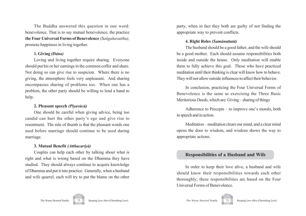 Practicing the Four Universal Forms of Benevolence The Warm Hearted Family หน้า 37