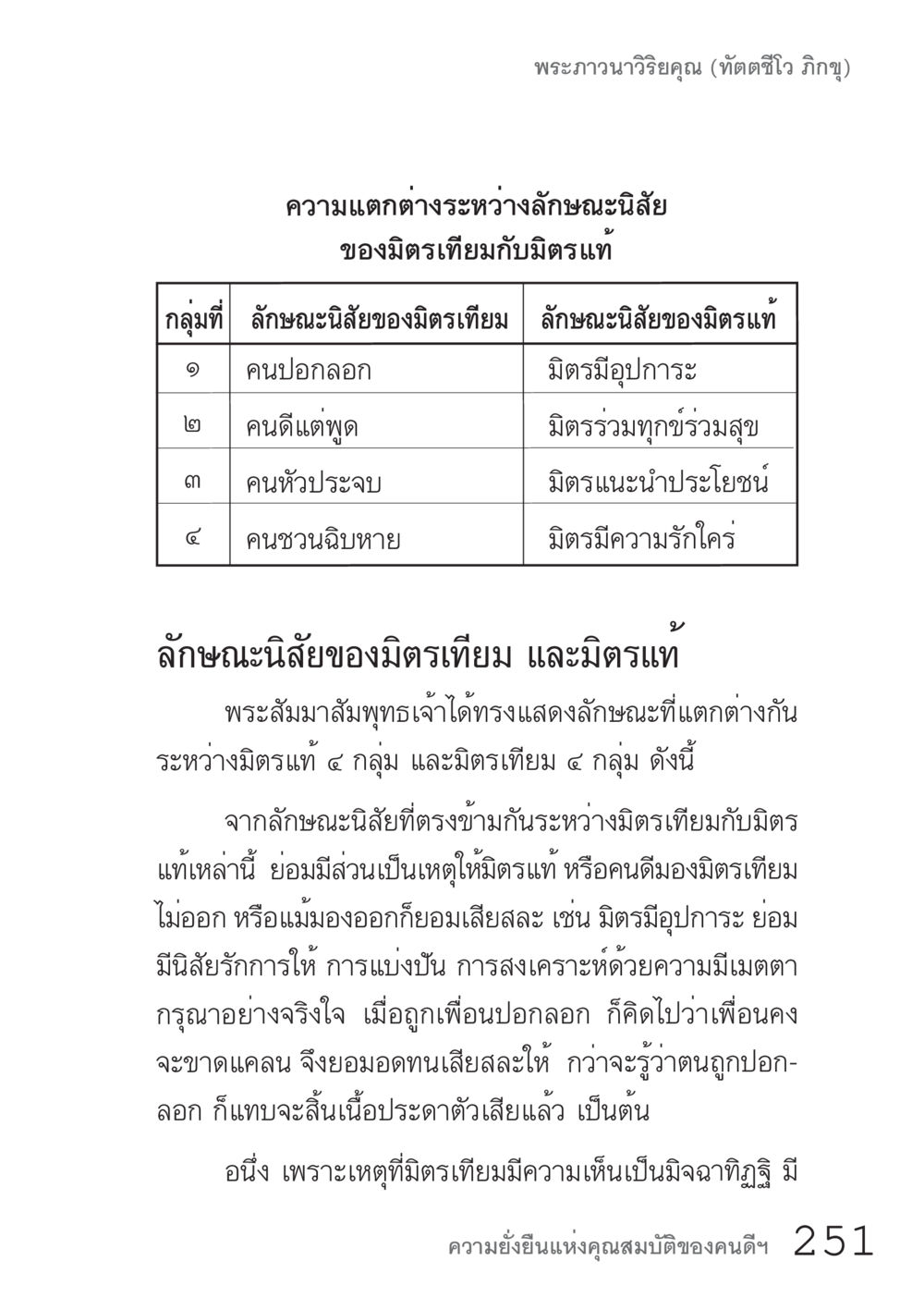 ความแตกต่างระหว่างมิตรเทียมกับมิตรแท้ คัมภีร์ปฏิรูปมนุษย์ เล่ม 1  หน้า 251