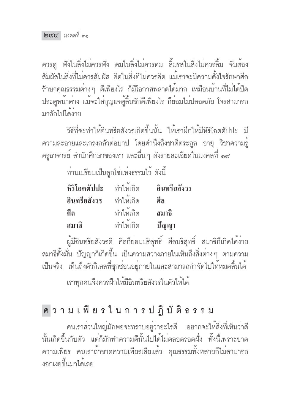 มงคลที่ ๓๑: การตระหนักรู้ในสิ่งที่ไม่ควรทำ มงคลชีวิต ฉบับทางก้าวหน้า หน้า 319