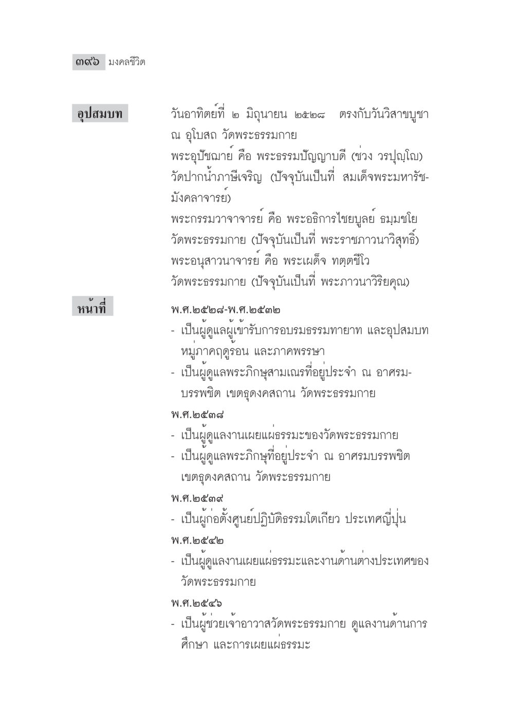 ประวัติและบทบาทของอุบาสมภ มงคลชีวิต ฉบับทางก้าวหน้า หน้า 421