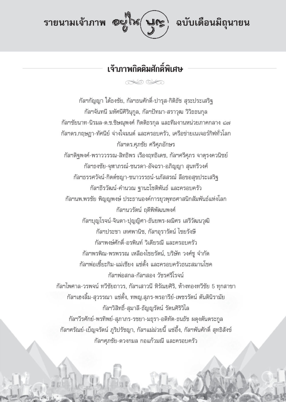 รายนามเจ้าภาพ วารสารอยู่ในบุญ ประจำเดือน มิถุนายน พ.ศ.2555 หน้า 79