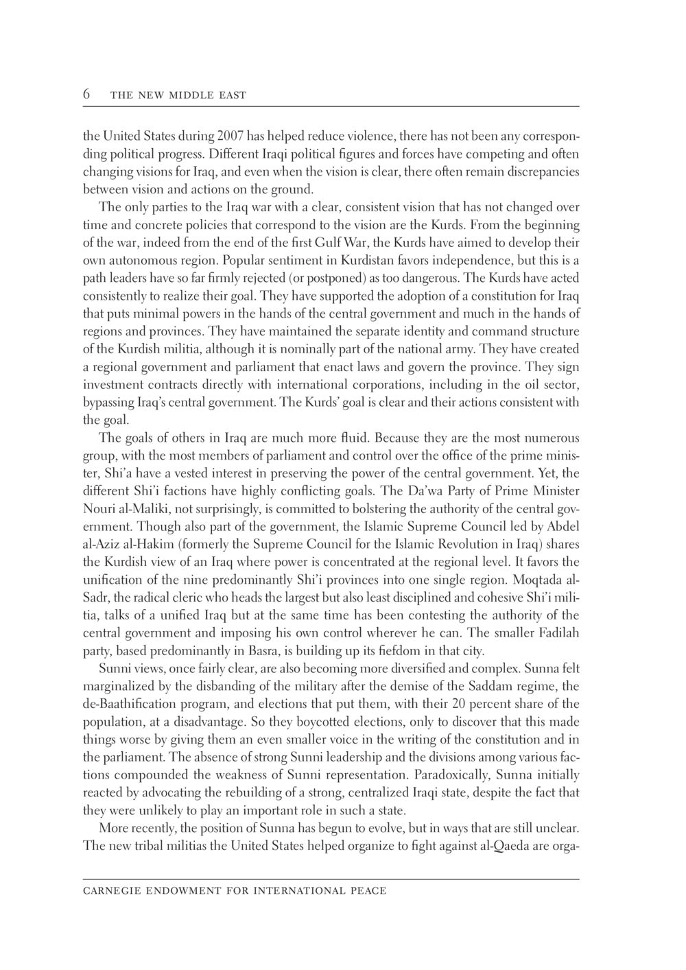 Political Dynamics in Iraq Post-2007 The New Middle East หน้า 12
