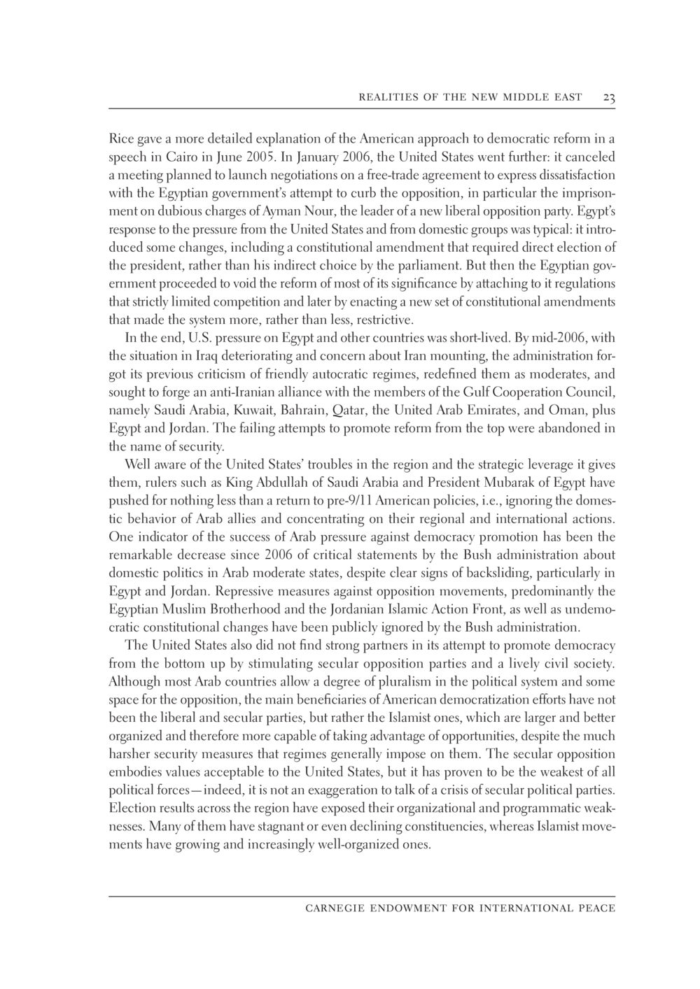 The Impact of U.S. Pressure on Egyptian Democratic Reform The New Middle East หน้า 29