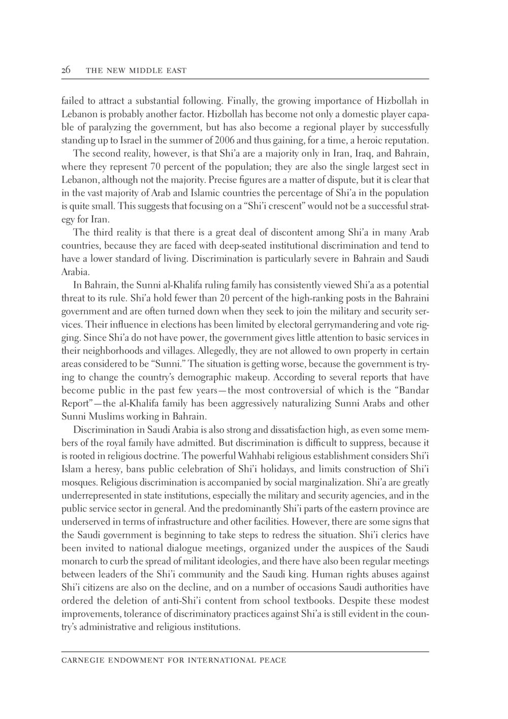 Shi’a Discontent and Regional Dynamics in the Middle East The New Middle East หน้า 32