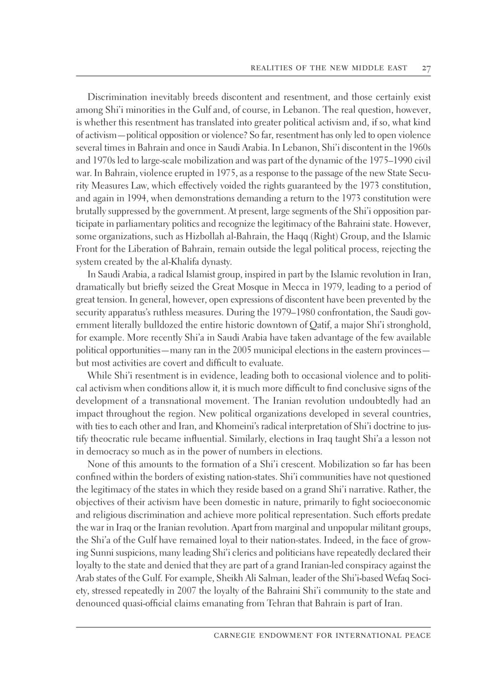Discontent and Political Activism Among Shi’i Minorities The New Middle East หน้า 33