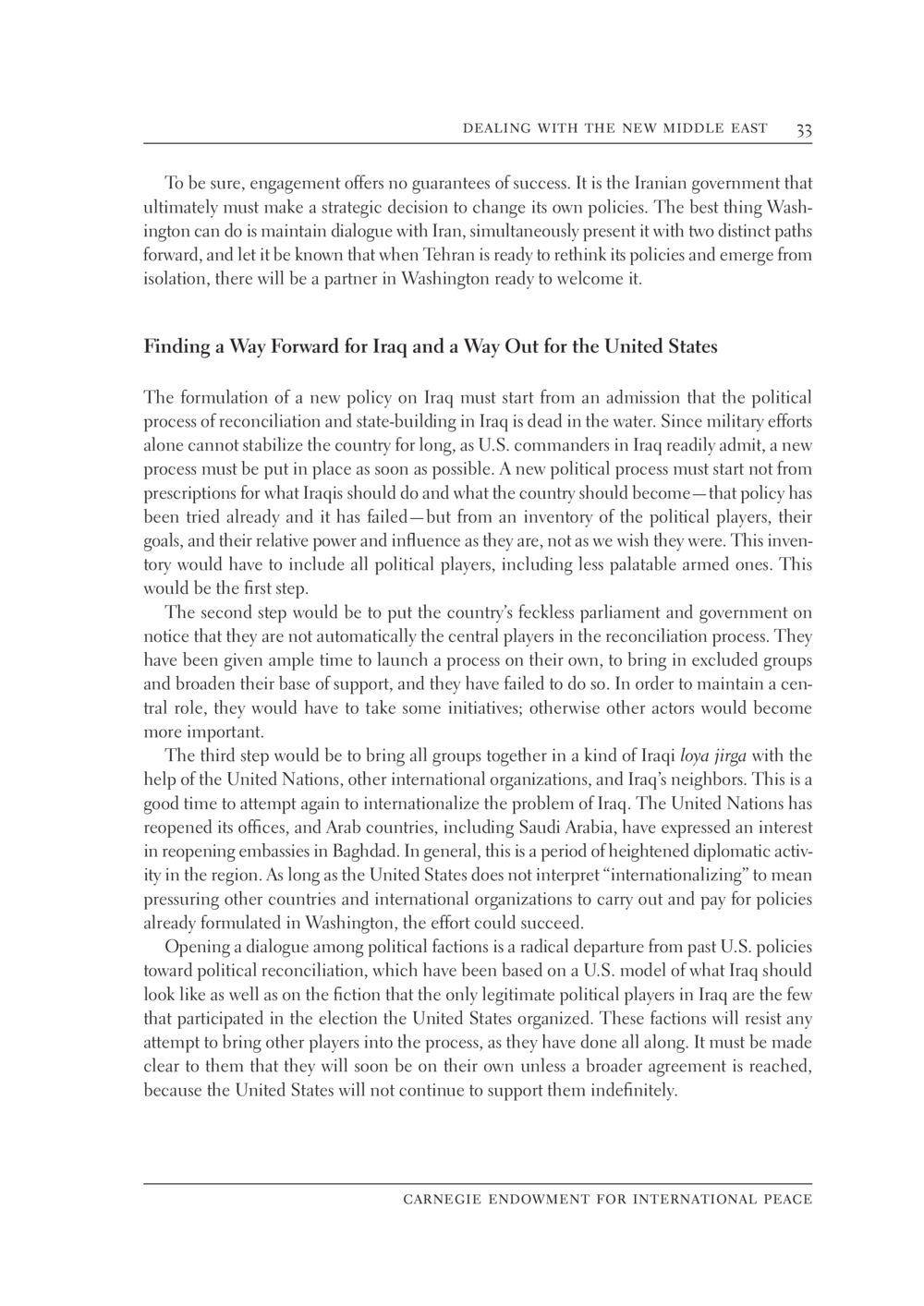 Strategic Engagement and Policy Reform in Iraq The New Middle East หน้า 39