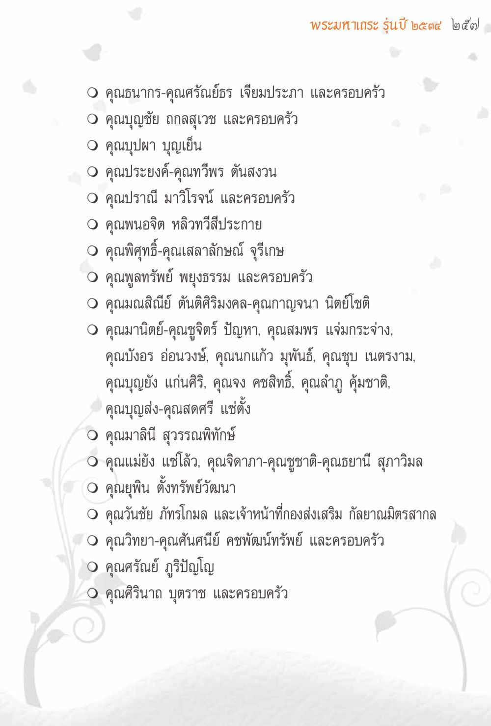 พระมหาเถร รุ่นปี ๒๕๕๔ ๒๕๕๗ แรงบันดาลใจจากพระไตรปิฎก หน้า 257