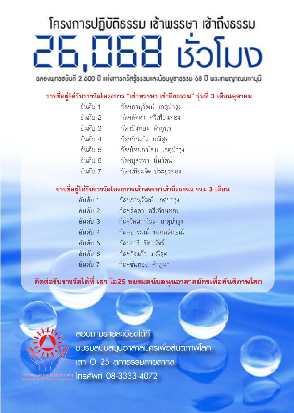 โครงการเข้าพรรษา เข้าถึงธรรม นิตยสาร V-Peace เดือนธันวาคม พ.ศ.2555 หน้า 57