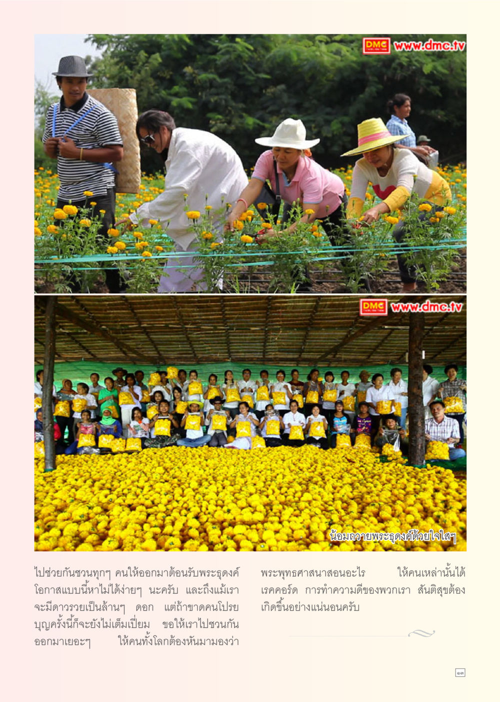 การน้อมถวายพระองค์ด้วยใจใส Dhamma TIME เดือนมกราคม พ.ศ. 2556 หน้า 13
