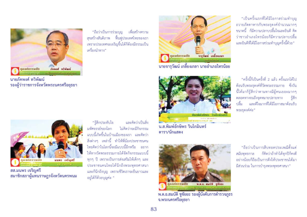 งานถวายดอกไม้พระธรรมจารย์ สมุดภาพธุดงค์ธรรมชัยเส้นทางมหาปูชนียาจารย์ปีที่ 2 หน้า 83