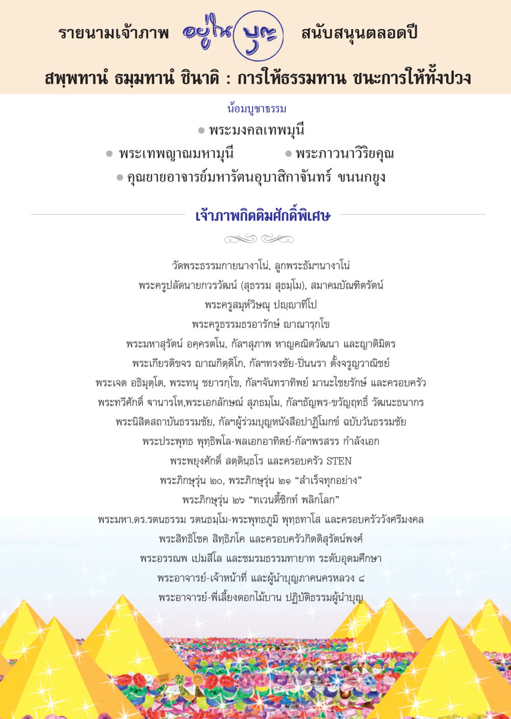 รายนามเจ้าภาพและสนับสนุนกิจกรรมทำบุญ วารสารอยู่ในบุญ ประจำเดือน กุมภาพันธ์ พ.ศ.2556 หน้า 114