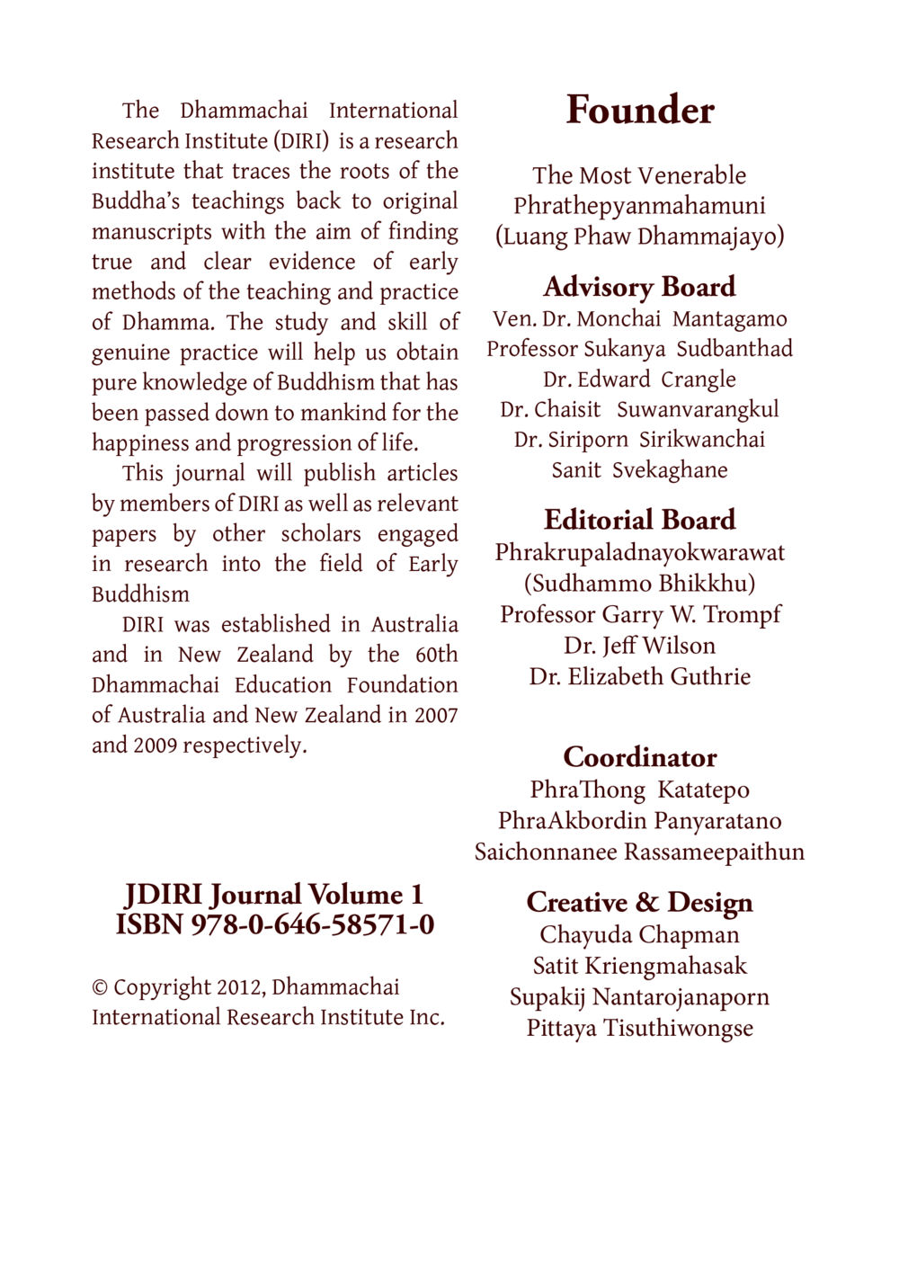 Dhammachai International Research Institute (DIRI) Overview DIRI Journal  หน้า 2