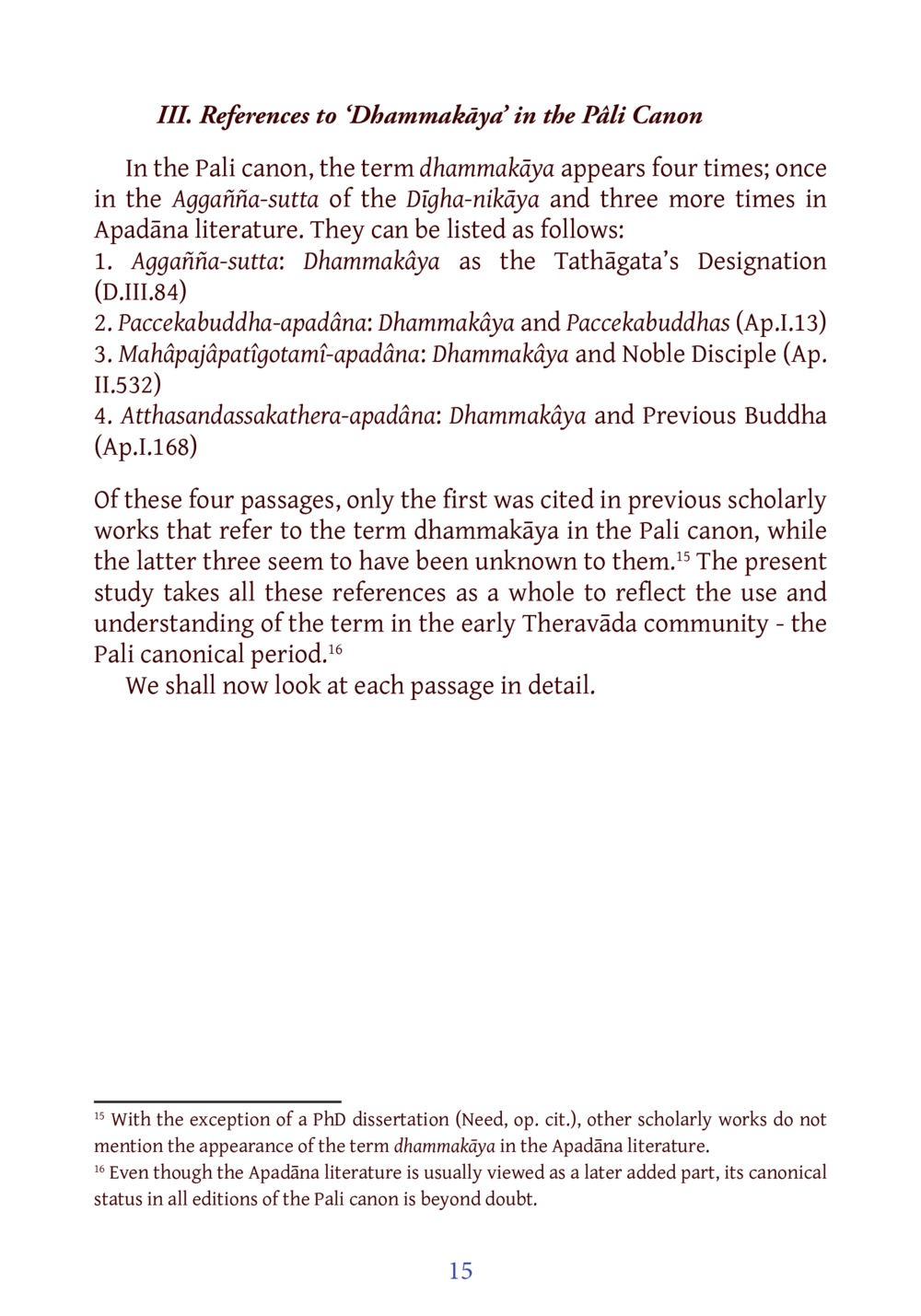 References to 'Dhammakāya' in the Pāli Canon DIRI Journal  หน้า 36