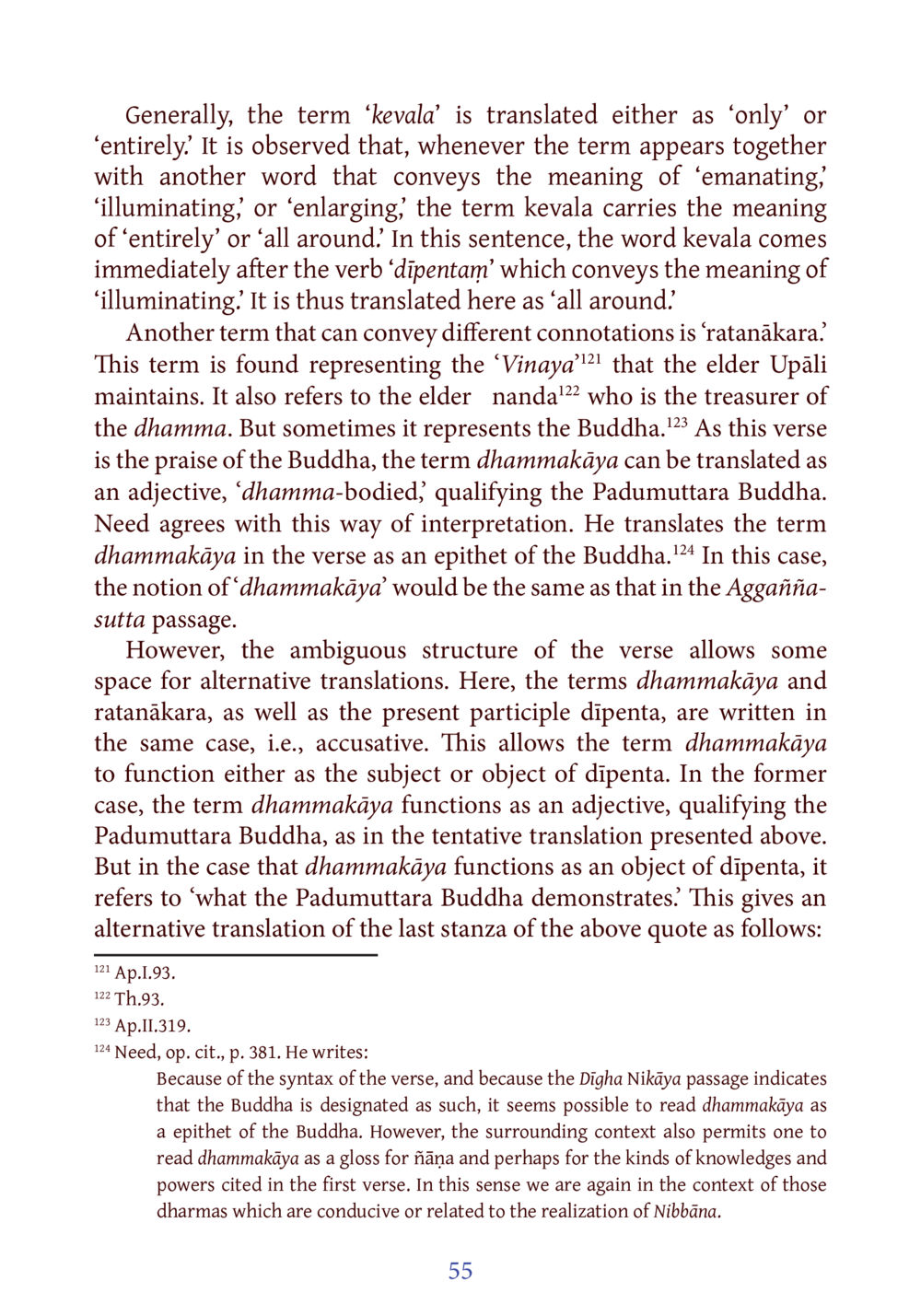 Understanding the Terms Kevala and Dhammakāya in Buddhist Texts DIRI Journal  หน้า 76