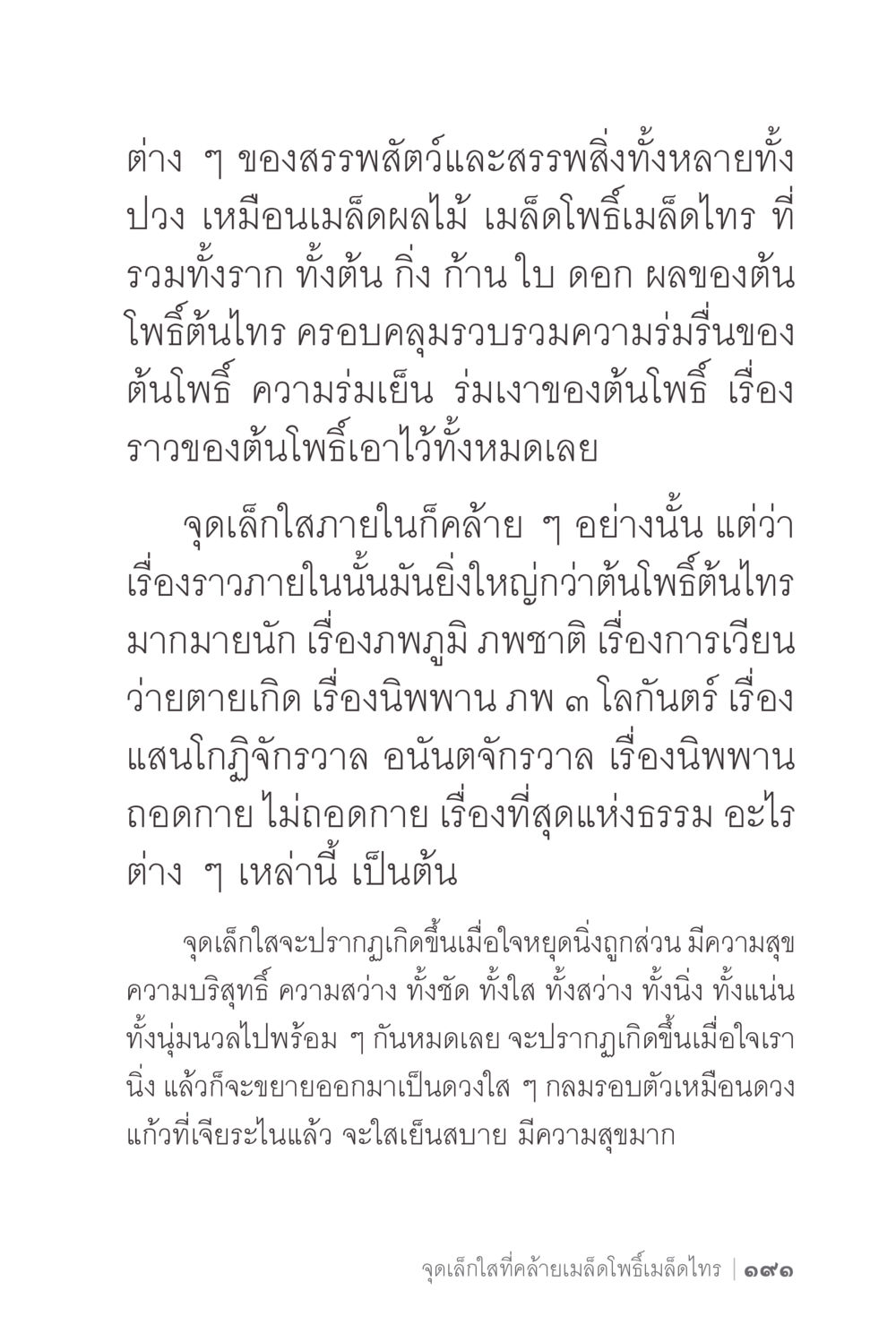 จุดเล็กใสและเมล็ดโพธิ์เมล็ดไทร ง่ายแต่ลึก 2 หน้า 195
