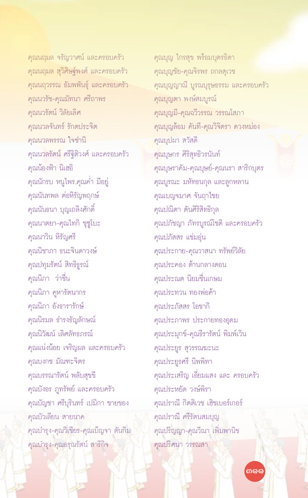 รายชื่อผู้มีเกียรติและครอบครัว ที่นี่มีคำตอบ เล่ม 7 โดย คุณครูไม่ใหญ่ หน้า 311