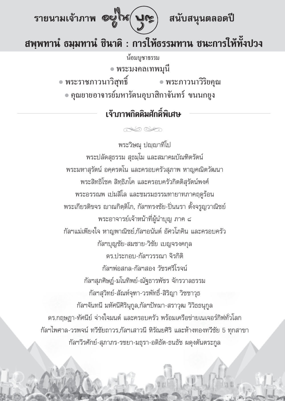 รายนามเจ้าภาพในบุญสนับสนุน วารสารอยู่ในบุญ ประจำเดือน มีนาคม พ.ศ.2553  หน้า 102