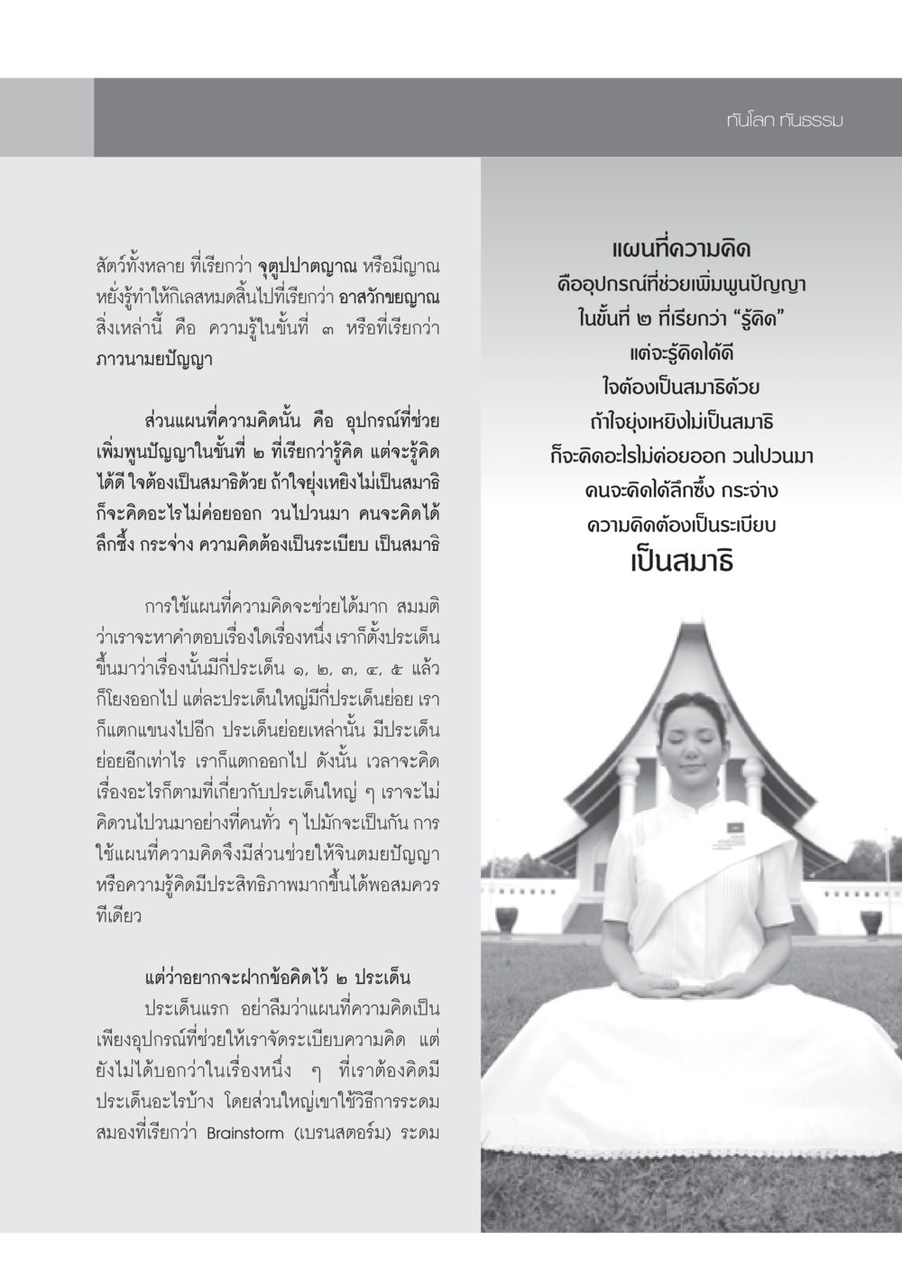 การใช้แผนที่ความคิดเพื่อเพิ่มพูนปัญญา วารสารอยู่ในบุญ ประจำเดือน มีนาคม พ.ศ.2553  หน้า 81