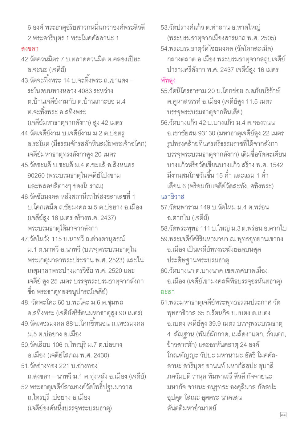 ข้อมูลวัดและพระธาตุในสงขลา Dhamma TIME เดือนเมษายน พ.ศ.2557 หน้า 33