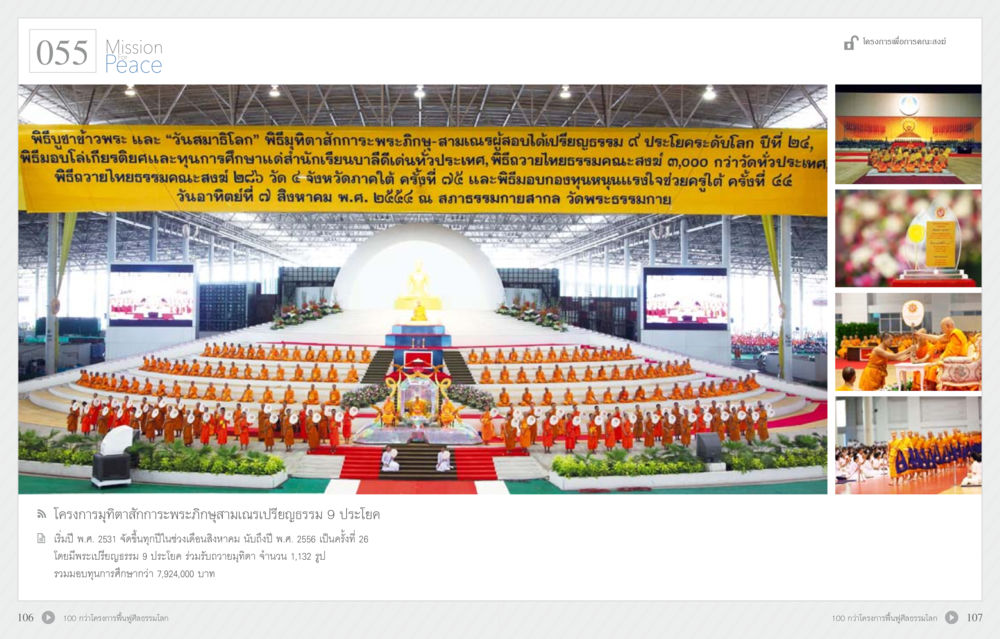 พิธีบำเพ็ญกุศลเพื่อพระบรมศพพระบาทสมเด็จพระปรมินทรมหาภูมิพลอดุลยเดช 70 ปี พระเทพญาณมหามุนี หน้า 55